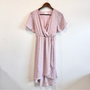 Sienna Sky Cottagecore Floral Wrap Midi Dress Feminine Prairie Romantic Medium